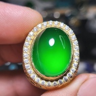 Giok Burma Type C, Ring Perak Handmade Clean 99%.