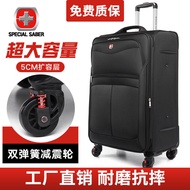 S/🔔Luggage Oxford Cloth Luggage Large Capacity Suitcase Oversized Password Suitcase Swiss Army Knife Leather Case Strong