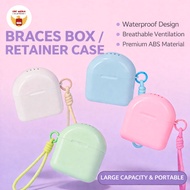 Macaron Colors Portable Magnetic Dental Retainer Box | Braces Box Case Braces Dental Alignment ABS (