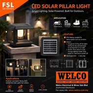 FSL LED SOLAR PILLAR LIGHT 2W [2700K] NEW ITEM, NEW STOCK 
