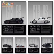 Minimalist Sports Car 911 GT3-RS 718 GT4 RS Poster, Canvas Painting, Wall Art for Interior Decoratio