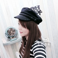 F.R.O.G.S H0299 Navy Style INS Style Street Shooting Low-Key Rhinestone Brim Woolen Double Cotton Ro