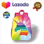 tas pop IT anak perempuan  Dompet Koin Mainan Dorong Gelembung Mainan  Anak-anak Pop Tas Messenger D