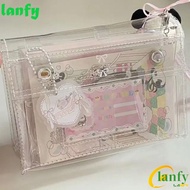 LANFY PVC Pencil Bag, Pencil Box Transparent Pencil Case, Back to School Kawaii Clear Card Holder Stationery Bag Office Supplies