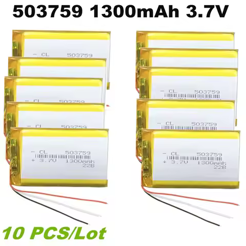 10PCS 503759 3.7V 1300mAh Polymer Battery For SONY MP3 NWZ-F800 NWZ-F805 NWZ-F806 NWZ-A16 NWZ-A17 MD