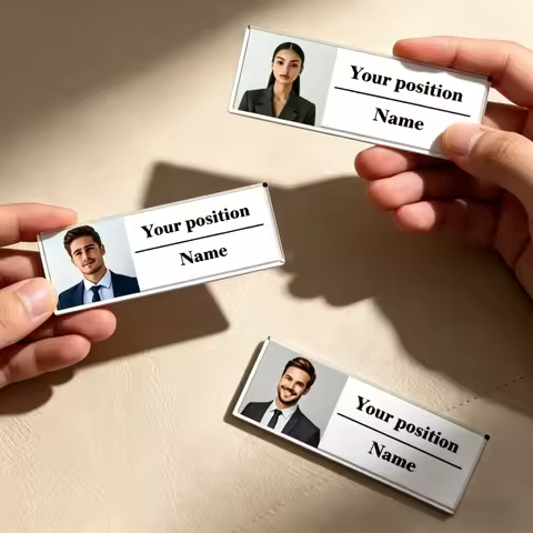 Personalized Custom Name Badge Brooch Corporate ID Work Badge Acrylic Custom Tag Badges Portrait Pro
