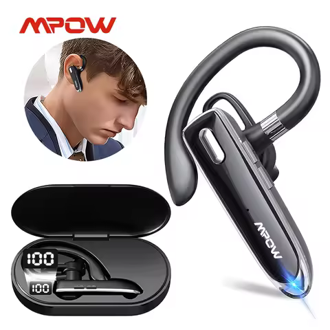 Mpow YYK530 Bluetooth Business Earpiece V5.3 Noise Cancellation Wireless Trucker Handsfree Earphone 