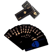 New PVC Waterproof Black Playing Cards, 55Pcs Plastic en Skull Poker Set In Case, Washable Flexible 
