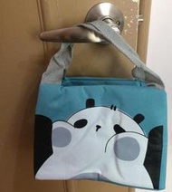 保溫袋 黑白熊 熊 保冷袋 熊熊遇見你 咱們裸熊 We Bare Bears 三隻小熊 便當袋 手提袋 藍色 野餐袋
