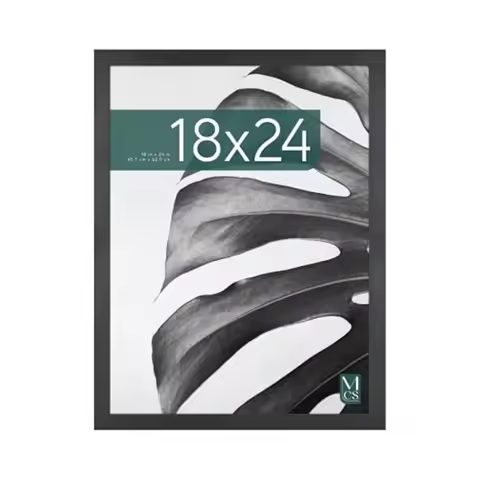 Studio Gallery 18x24 Poster Frame Black Woodgrain Engineered Wood, Vertical and Horizontal Wall Hang