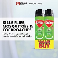 [Value Twin Pack]Baygon Multi-Insect Killer Maximum Kill Action Aerosol Spray - Mosquito, Cockroach,