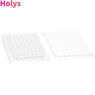 HOLYS 1/5Pcs Tissue Culture Plate,  96 Well Experiment Instrument Tools, with Lid Plastic Flat Botto