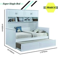 SUPER SINGLE BED /PULL OUT BED/STORAGE BED/BEDFRAME WITH PULL OUT/BED WITH DRAWER/STORAGE BED