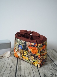 原創手工縫製午餐包便當袋 和風日式懷舊料理海報圖案