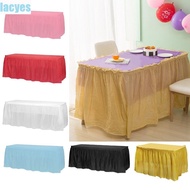 LACYES Disposable Tablecloth, Environmentally Friendly Plastic Table Skirt Set, Convenient Waterproof Solid Color Rectangular Buffet Tables