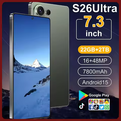 Hot New Smartphone Basic Case For S26 Ultra 7.3inch HD 5G for Android Cell Phone Mobile 22GB+2TB Sto