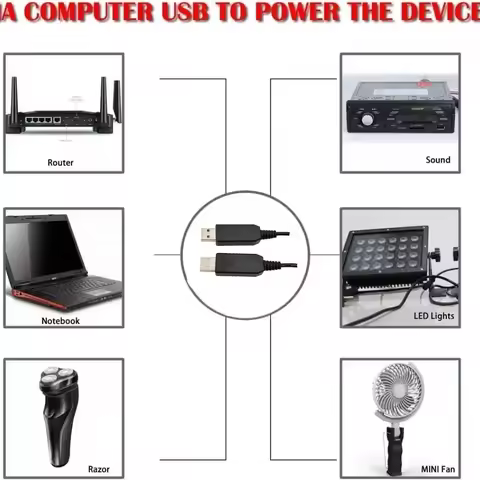 5V to 12V 9V Power Cable 5.5*2.1mm USB DC For Router WIFI Modem Fan Adapter Wire USB Boost Module Co