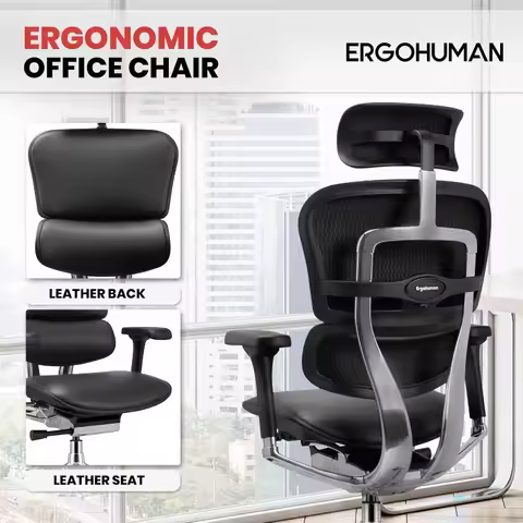 Executive High Back Leather Chair - Swivel, Full Adjustments
