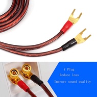 HiFi OFC Speaker Cable with Banana Plug to Y Spade Plug 4mm Banana Plug to Fork Plug Speaker Wire Co