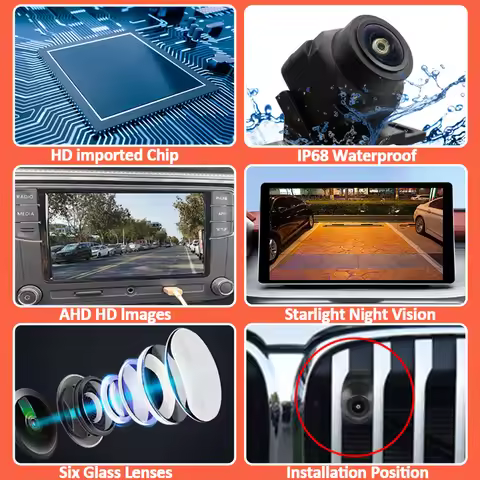 AHD Car Front View Camera HD Night Vision Waterproof Front Grille Camera For Audi A6 A6L C7 C8 4G Av