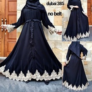 Abaya Gamis Hitam Turkey Maxi Dress Arab Saudi Bordir Turki Dubai 385