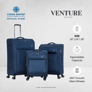 Cosas United CU8017 Venture Series Softcase Luggage 20"/24"/28" Black/Navy Blue