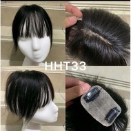 Wig Skin Toupee Human Hair / Tempelan Penutup Botak Rambut Asli Wig