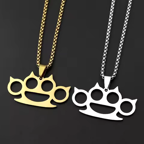 Knuckle Duster Mixed Cat Paw Chain Women Men Stainless Steel Silver Color Cute Design Hiphop Male Ne