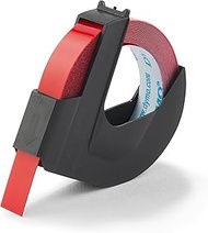 DYMO 3D Plastic Embossing Labels for Embossing Label Makers, White print on Red, 3/8'' x 9.8', 1-rol