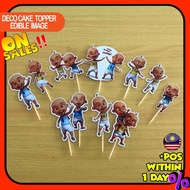 Happy Birthday Cake Topper Cupcake Upin Ipin Decoration Set Party Accessories Hiasan Kek Design