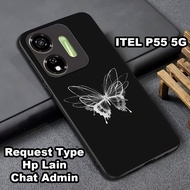 Glossy glitter Softcase for ITEL P55 5G Butterfly motif Itel p55 5g case can also be used for all sm