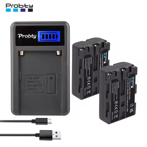 NP-FM500H NP FM500H Camera Battery + LCD USB Charger Port for Sony A200 A200K A200W A300 A350 A450 a