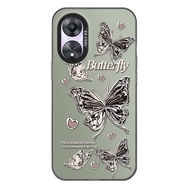 For Oppo A58 5G/Oppo A58X 5G/Oppo A78 5G,Water Silver Beautiful Butterfly,High-quality matte anti dr