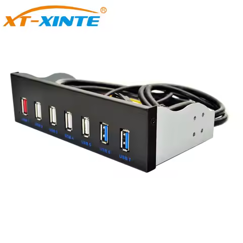 5.25 inch 19pin to 2Ports USB3.0 4Ports USB2.0 Optical Drive Front Panel USB Hub Fast Changer BC1.2 