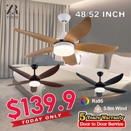 SG Stock Ceiling Fan With Light 5 Blades DC Motor Ceiling Fan with 3 Tone LED Light