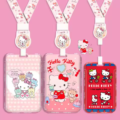 Cute card holder, Sanrio campus card ID holder, toddler pick-up card, retractable buckle, bus meal c