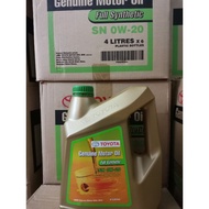 GENUINE TOYOTA FULL SYNTHETIC MOTOR OIL SN 0W-20 ENGINE OIL 0W20 FULLY SYNTHETIC