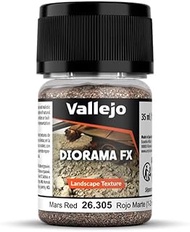 Vallejo - Diorama FX Landscape Textures | Mars Red 1 to 2 mm (0.04" to 0.08") Particle Size | Premiu