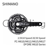 SHIMANO DEORE M610 Series FC-M610/M612/M615/M617 2/3X10 Speed 20/30 Speed 175 MTB Crankset Bicycle Accessories