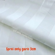 Sprei Hotel garis putih 100% full cotton TC 300/ sprei only sprei saja