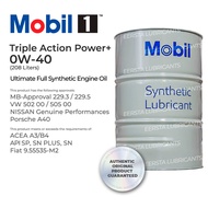 Mobil 1 Triple Action Power+ 0W-40 Full Synthetic Engine Oil (208 Liters)
