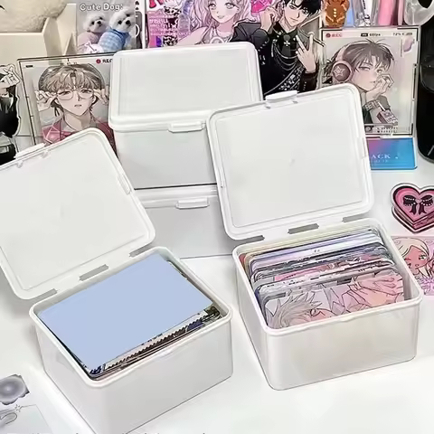 1/2PCS Korean Transparent Storage Box Card Photocard Storage Box Photo Card Organizer Classification