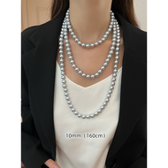 Akoya Platinum Gray Pearl Necklace 6mm