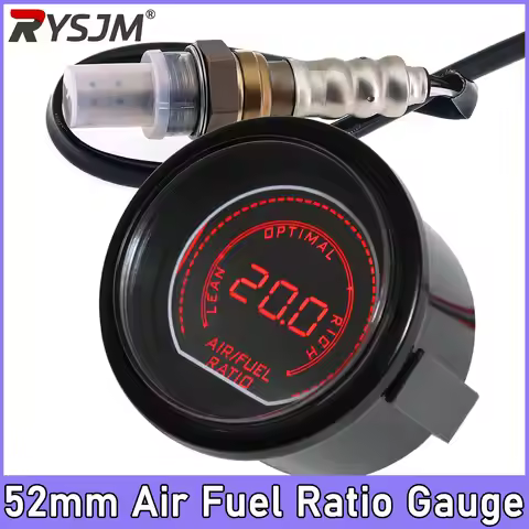 12V Car Air Fuel Ratio AFR Gauge Kit 52mm Air Fuel Ratio Gauge + Sensor AFR Digital Display Air/fuel