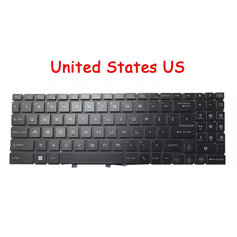 Laptop 4-Zone RGB Backlit Keyboard For MSI Cyborg 15 AI A1V A1VFK A1VEK MS-15K2 United States US Bla