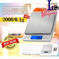 I-2000 Digital LCD Scale Electronic Kitchen Scale Food Weighing Digital Scale Penimbang Kek Ubat Tep