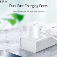 BERSY Dual Usb Round Charger 5V 2.1A US Mini Adapter Travel Charger Mobile Phone Adapter Charger Ada