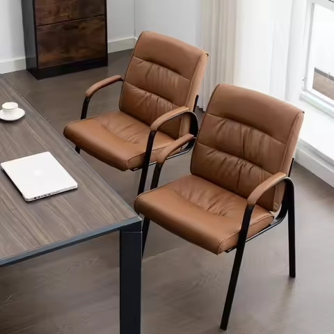 Modern Leather Office Desk Chair,Office Guest Reception Chair Set of 4, Conference Room Chairs Waiti