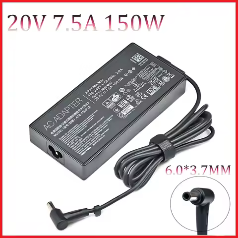 20V 7.5A 150W 6.0X3.7mm AC Laptop Power Adapter Charger For Asus TUF FX505D FX505DT FX505DU ROG Stri
