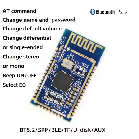 Bluetooth V5.2 stereo BK3266 data transmission module TF card U disk AT change name password infrare